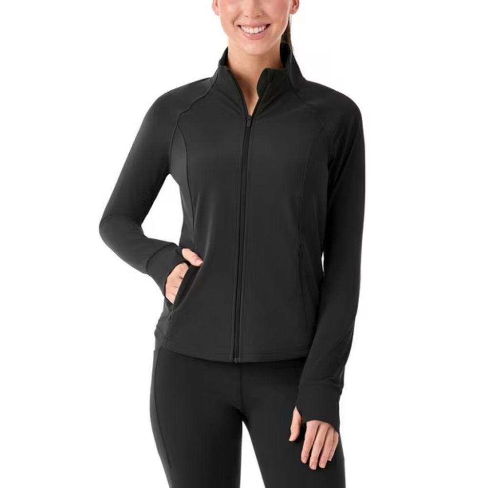 Women's Black Full-Zip Jacket The PERFECT Scrub Jacket